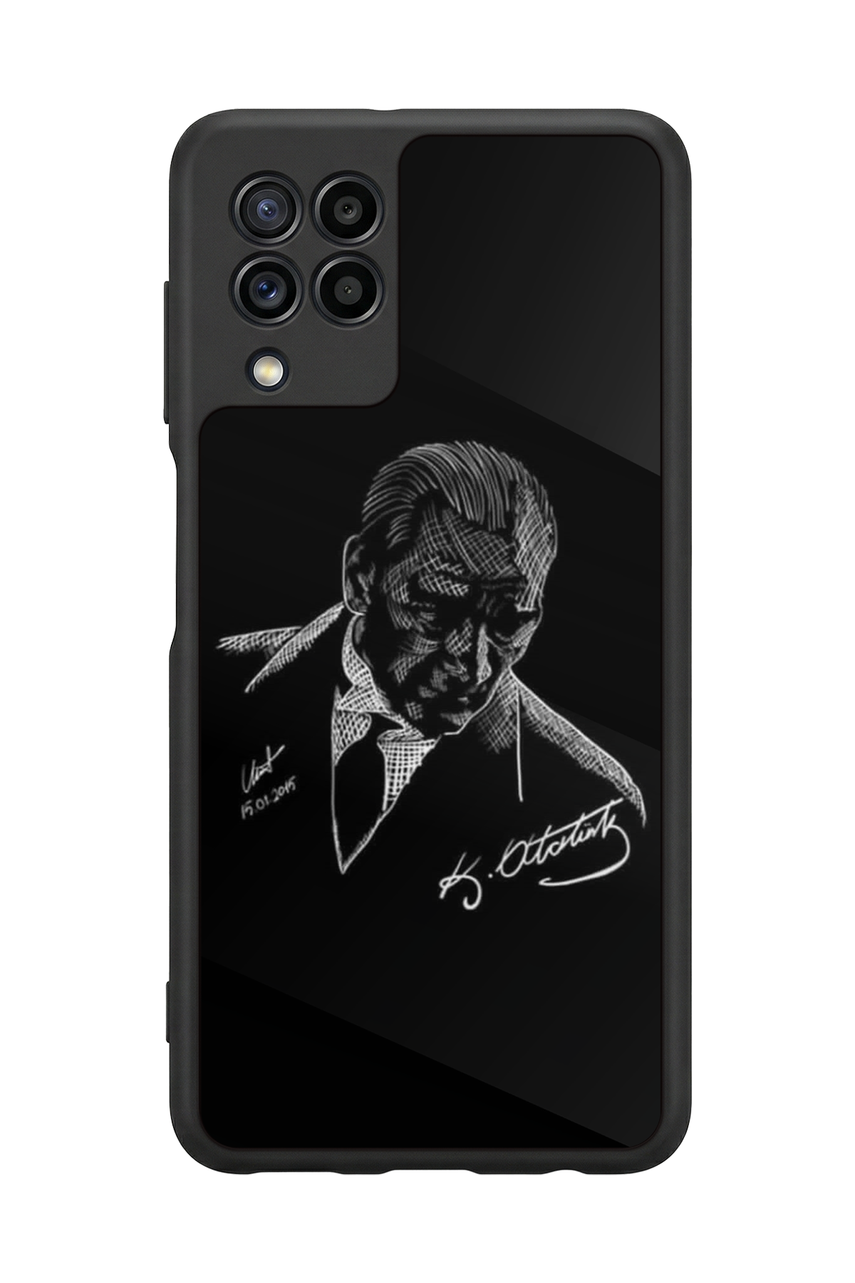 Samsung Galaxy M32 Uyumlu Mustafa Kemal Ataturk Tasarımlı Glossy Premium Kılıf