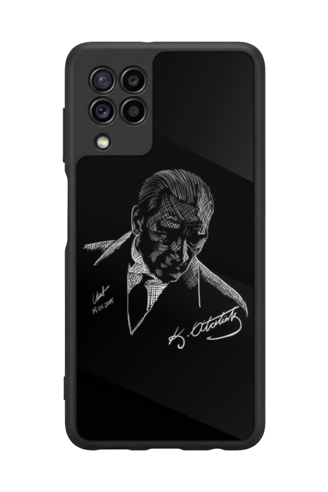 Samsung Galaxy M32 Uyumlu Mustafa Kemal Ataturk Tasarımlı Glossy Premium Kılıf