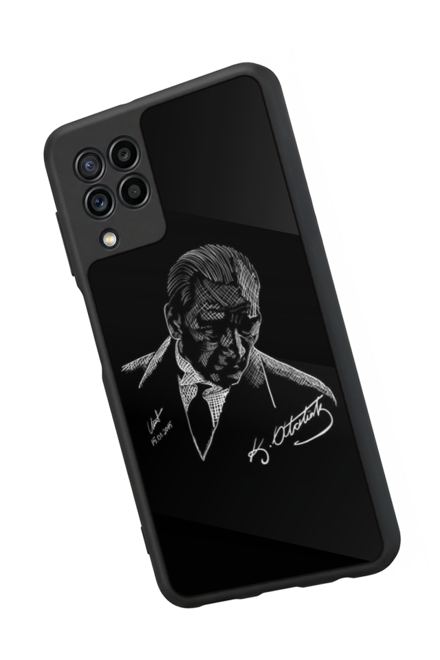 Samsung Galaxy M32 Uyumlu Mustafa Kemal Ataturk Tasarımlı Glossy Premium Kılıf