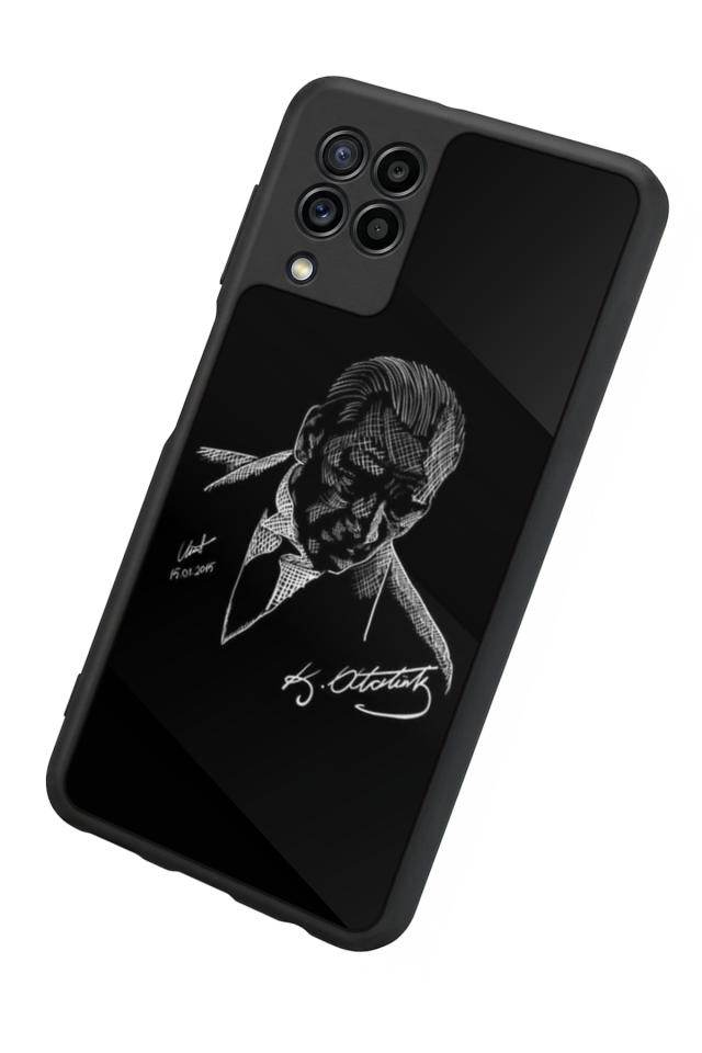 Samsung Galaxy M32 Uyumlu Mustafa Kemal Ataturk Tasarımlı Glossy Premium Kılıf