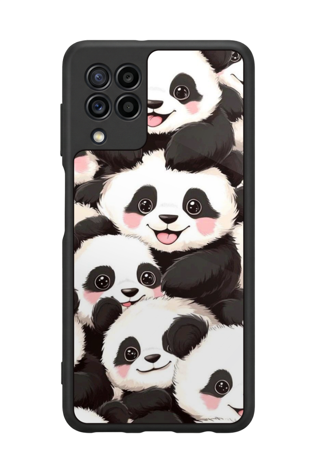 Samsung Galaxy M22 Uyumlu Panda Tasarımlı Glossy Premium Kılıf