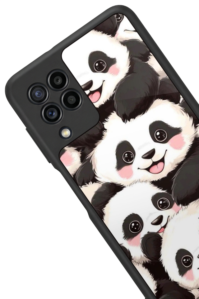 Samsung Galaxy M22 Uyumlu Panda Tasarımlı Glossy Premium Kılıf