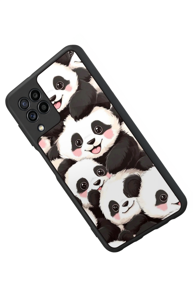 Samsung Galaxy M22 Uyumlu Panda Tasarımlı Glossy Premium Kılıf