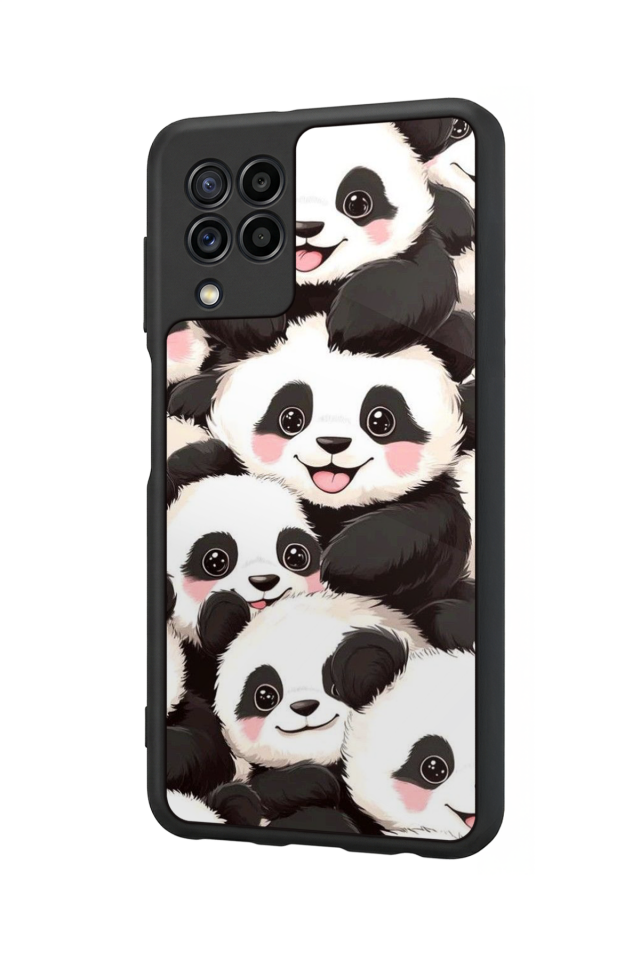 Samsung Galaxy M22 Uyumlu Panda Tasarımlı Glossy Premium Kılıf