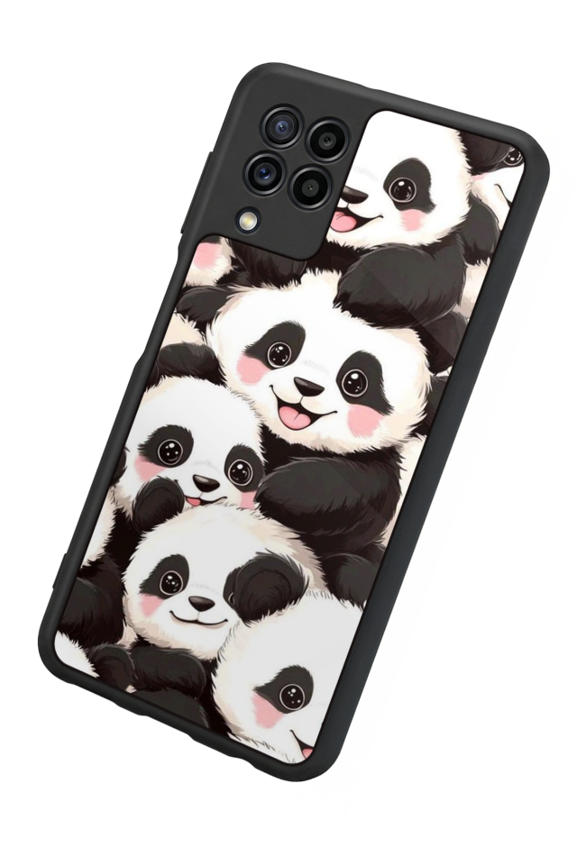 Samsung Galaxy M22 Uyumlu Panda Tasarımlı Glossy Premium Kılıf