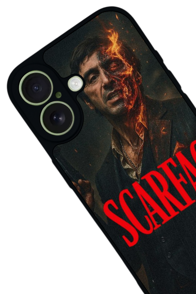 iPhone 17 Uyumlu Scarface Tasarımlı Glossy Premium Kılıf