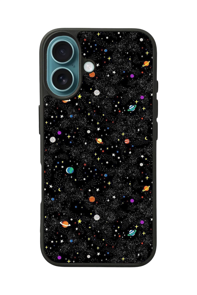 iPhone 16 Plus Uyumlu Uzay Tasarımlı Glossy Premium Kılıf