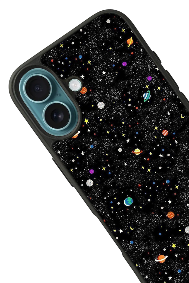 iPhone 16 Plus Uyumlu Uzay Tasarımlı Glossy Premium Kılıf