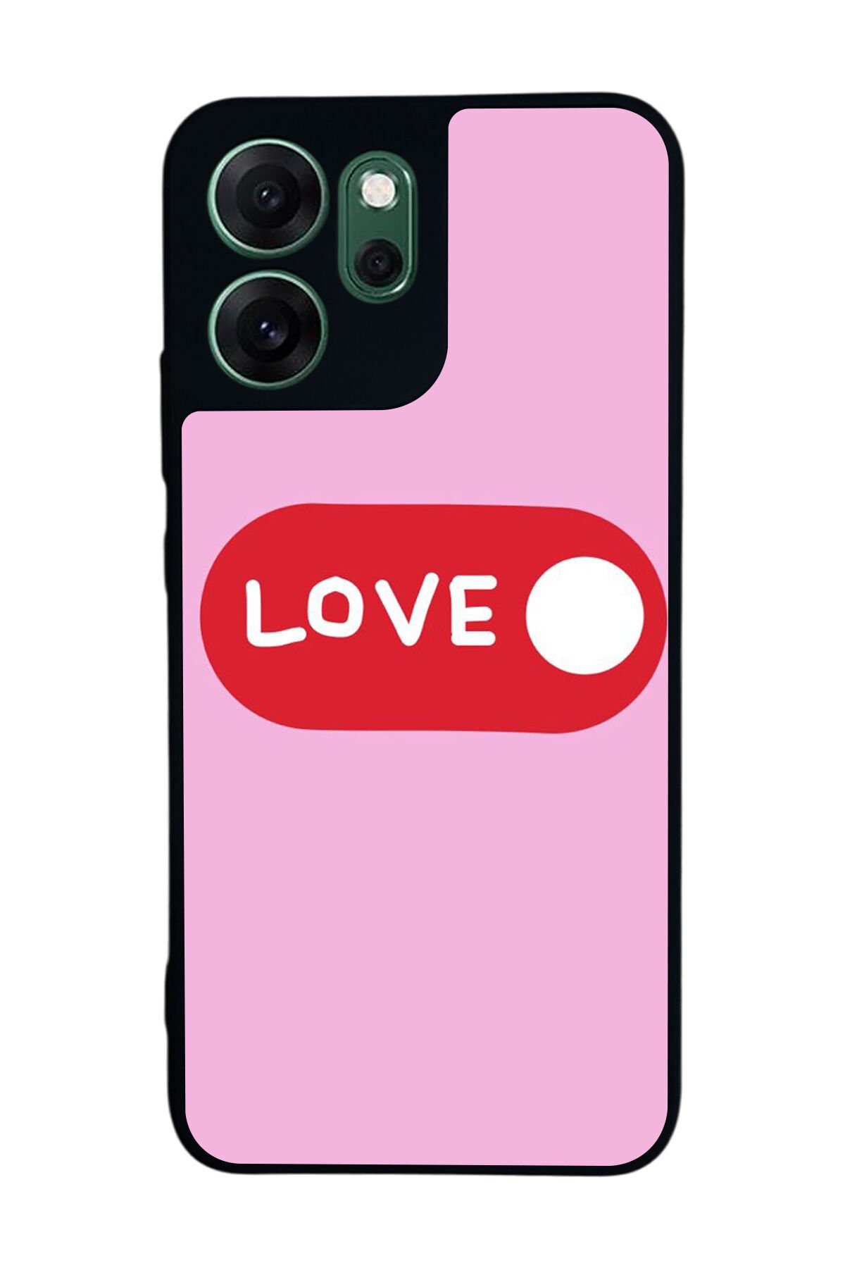 Oppo Reno 14F Uyumlu Kalp Love Tasarımlı Glossy Premium Kılıf
