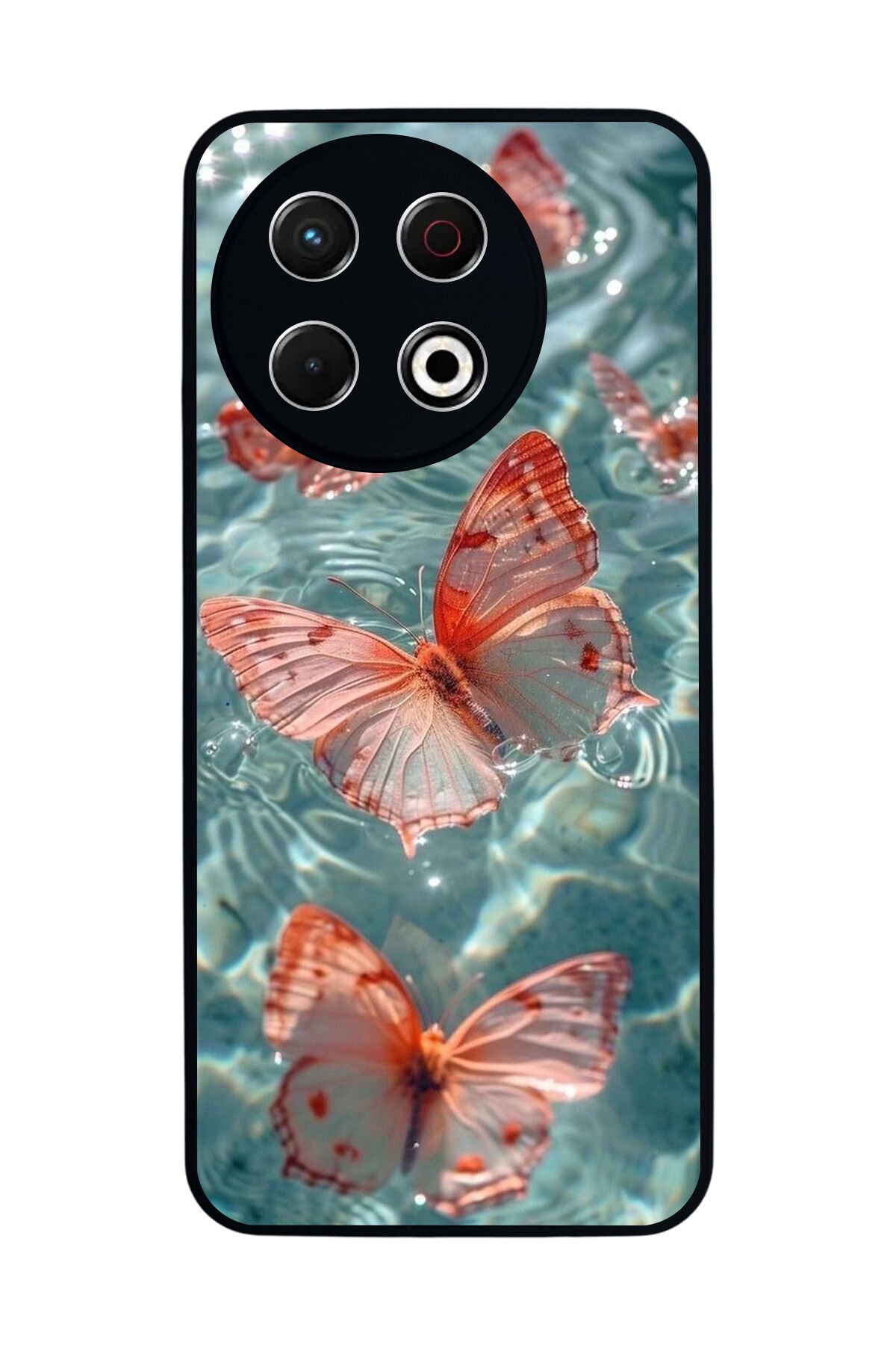 Tecno Spark 30 Pro Uyumlu Kelebek Tasarımlı Glossy Premium Kılıf