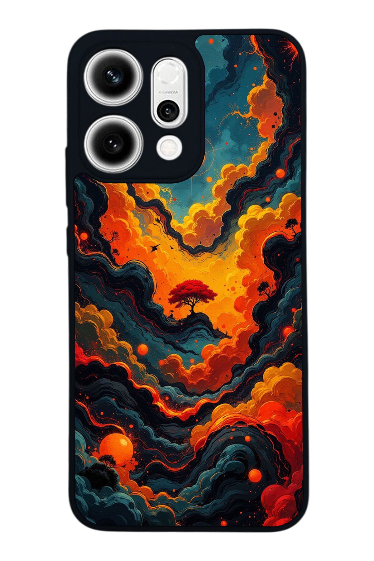 Oppo Reno 14 Uyumlu Abstract Tasarımlı Glossy Premium Kılıf