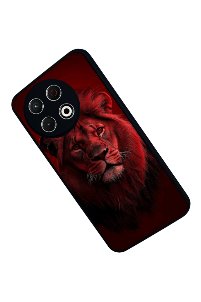 Tecno Spark 30 Pro Uyumlu Aslan Tasarımlı Glossy Premium Kılıf