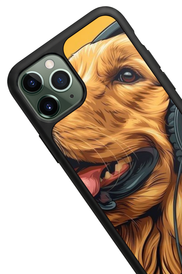 iPhone 11 Pro Max Uyumlu Golden Kopek Tasarımlı Glossy Premium Kılıf