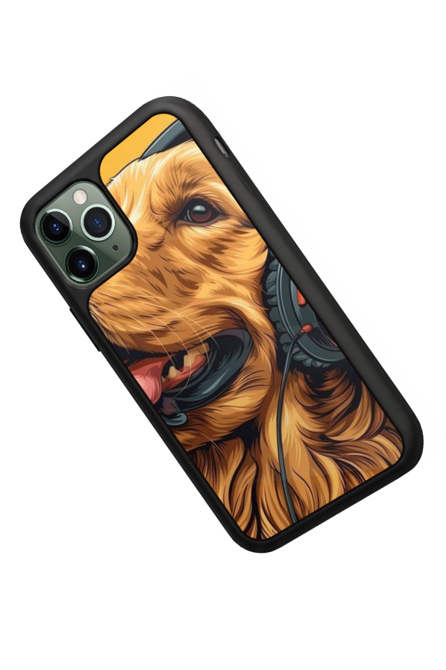 iPhone 11 Pro Max Uyumlu Golden Kopek Tasarımlı Glossy Premium Kılıf