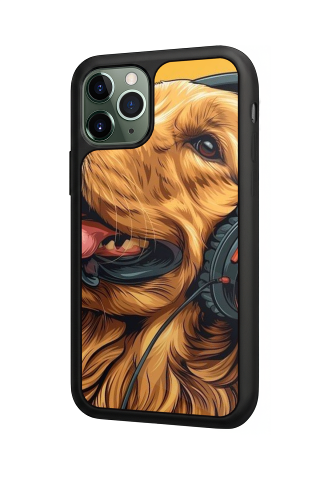 iPhone 11 Pro Max Uyumlu Golden Kopek Tasarımlı Glossy Premium Kılıf