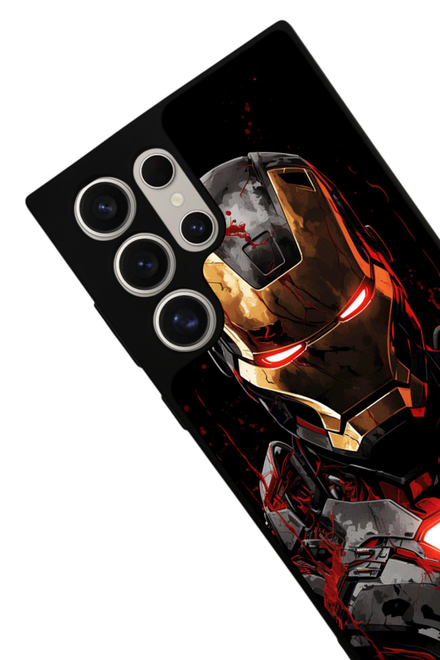 Samsung Galaxy S22 Ultra Uyumlu  Iron Man ( Demir Adam ) Tasarımlı Glossy Premium Kılıf