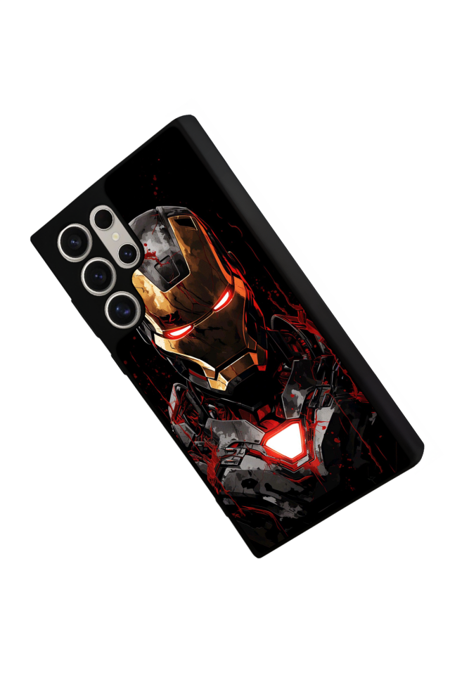 Samsung Galaxy S22 Ultra Uyumlu  Iron Man ( Demir Adam ) Tasarımlı Glossy Premium Kılıf