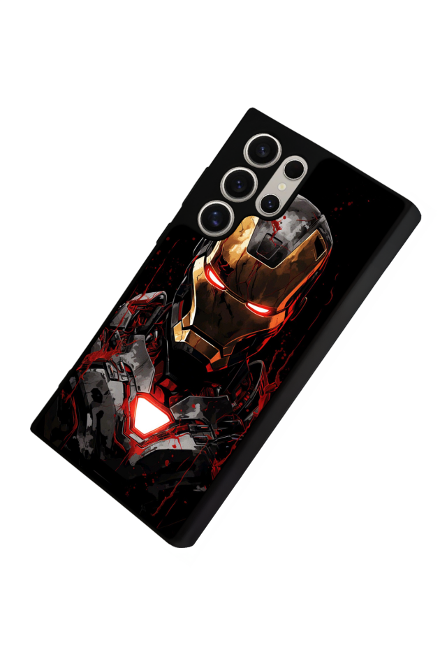 Samsung Galaxy S22 Ultra Uyumlu  Iron Man ( Demir Adam ) Tasarımlı Glossy Premium Kılıf