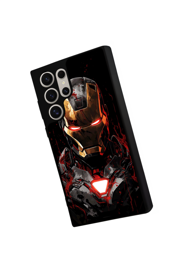 Samsung Galaxy S22 Ultra Uyumlu  Iron Man ( Demir Adam ) Tasarımlı Glossy Premium Kılıf