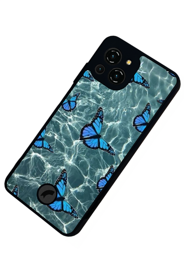 Reeder S23 Pro Max Uyumlu Kelebek Tasarımlı Glossy Premium Kılıf