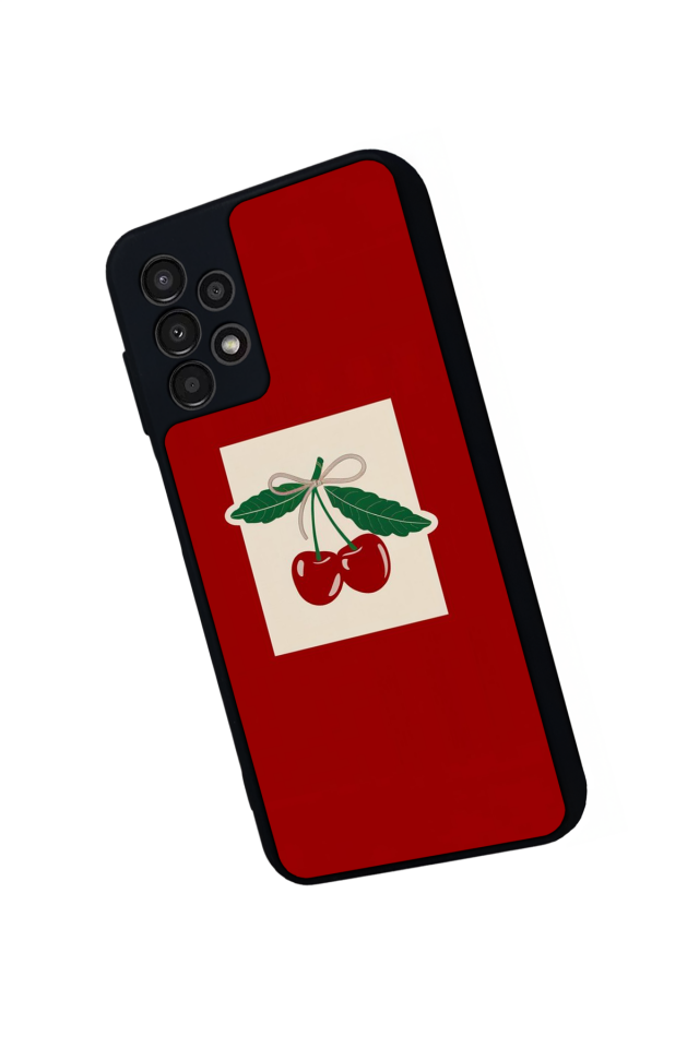 Samsung Galaxy A13 Uyumlu Kiraz Tasarımlı Glossy Premium Kılıf