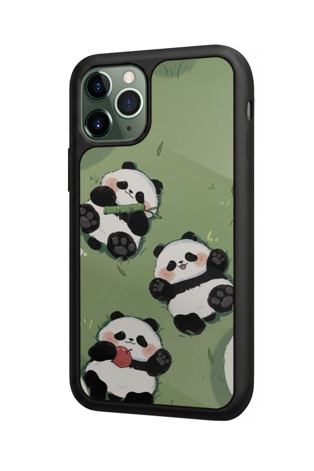 iPhone 11 Pro Uyumlu Panda Tasarımlı Glossy Premium Kılıf