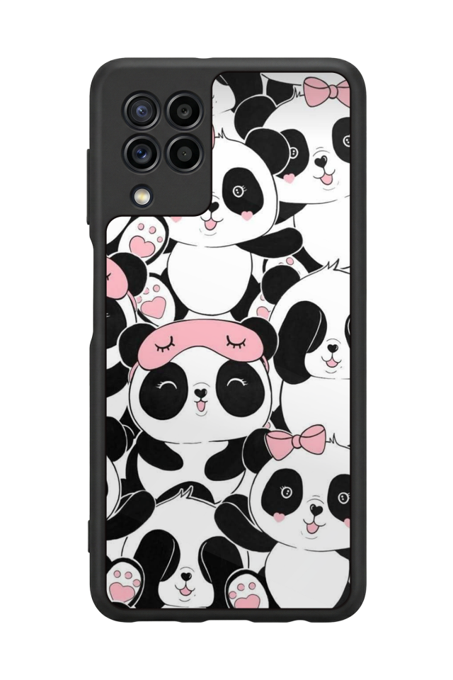 Samsung Galaxy M22 Uyumlu Panda Tasarımlı Glossy Premium Kılıf