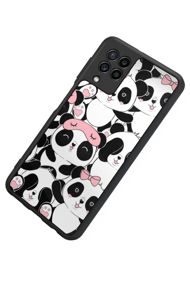 Samsung Galaxy M22 Uyumlu Panda Tasarımlı Glossy Premium Kılıf