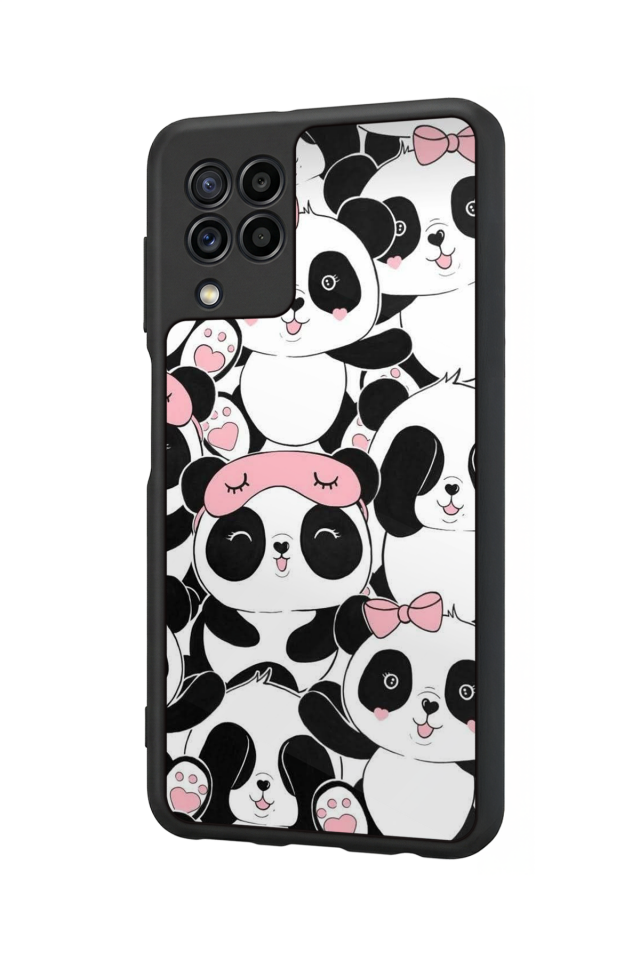Samsung Galaxy M22 Uyumlu Panda Tasarımlı Glossy Premium Kılıf