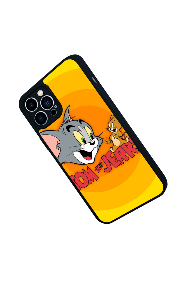 iPhone 12 Pro Max Uyumlu Tom And Jerry Tasarımlı Glossy Premium Kılıf
