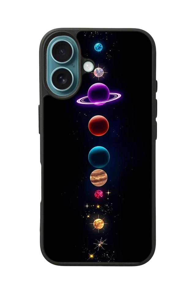 iPhone 16 Plus Uyumlu Uzay Tasarımlı Glossy Premium Kılıf