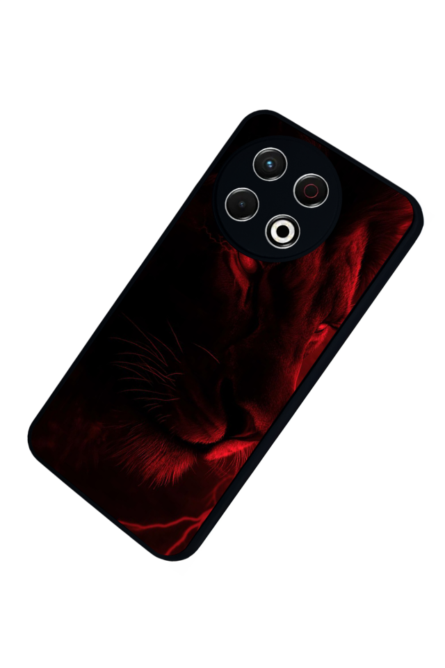 Tecno Spark 30 Pro Uyumlu Aslan Tasarımlı Glossy Premium Kılıf