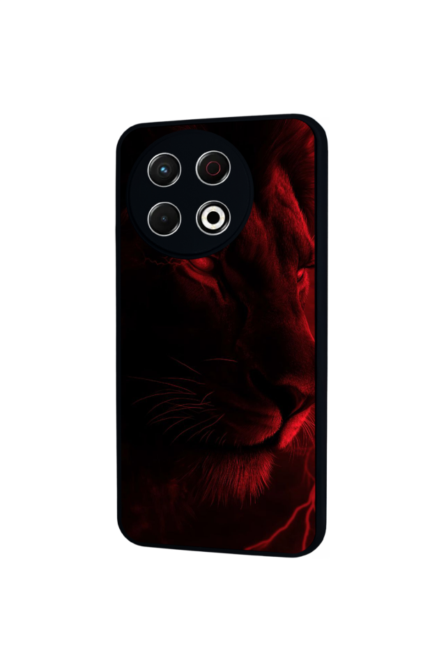 Tecno Spark 30 Pro Uyumlu Aslan Tasarımlı Glossy Premium Kılıf