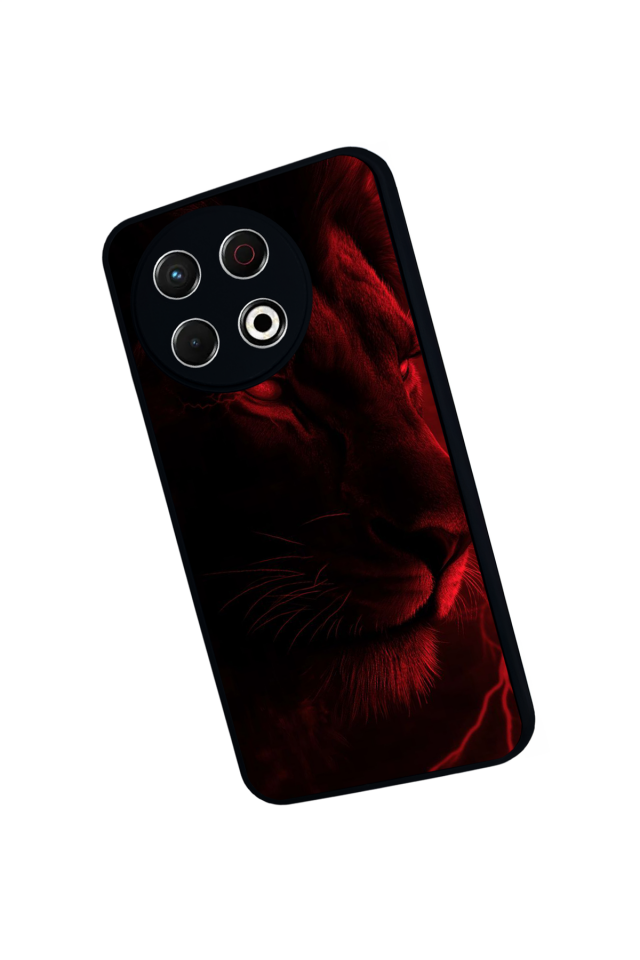 Tecno Spark 30 Pro Uyumlu Aslan Tasarımlı Glossy Premium Kılıf