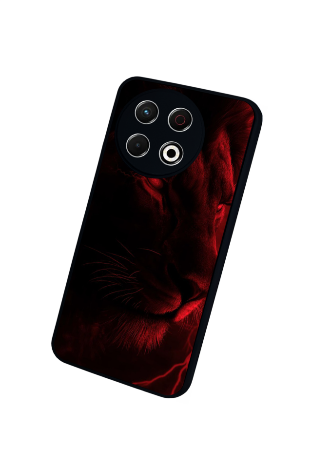 Tecno Spark 30 Pro Uyumlu Aslan Tasarımlı Glossy Premium Kılıf