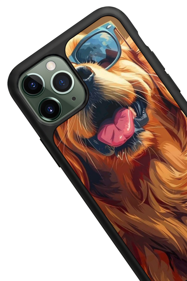 iPhone 11 Pro Max Uyumlu Golden Kopek Tasarımlı Glossy Premium Kılıf
