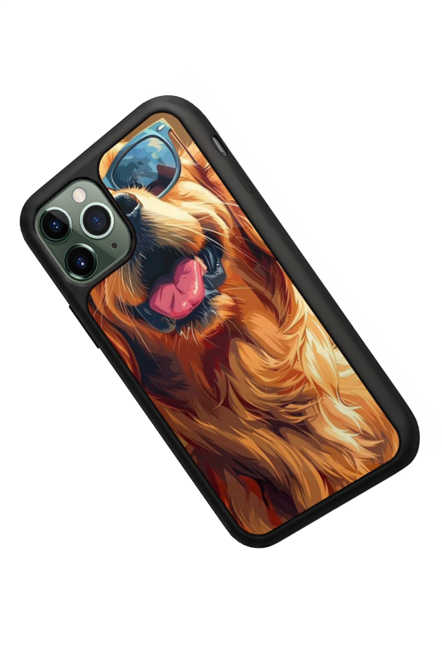 iPhone 11 Pro Max Uyumlu Golden Kopek Tasarımlı Glossy Premium Kılıf