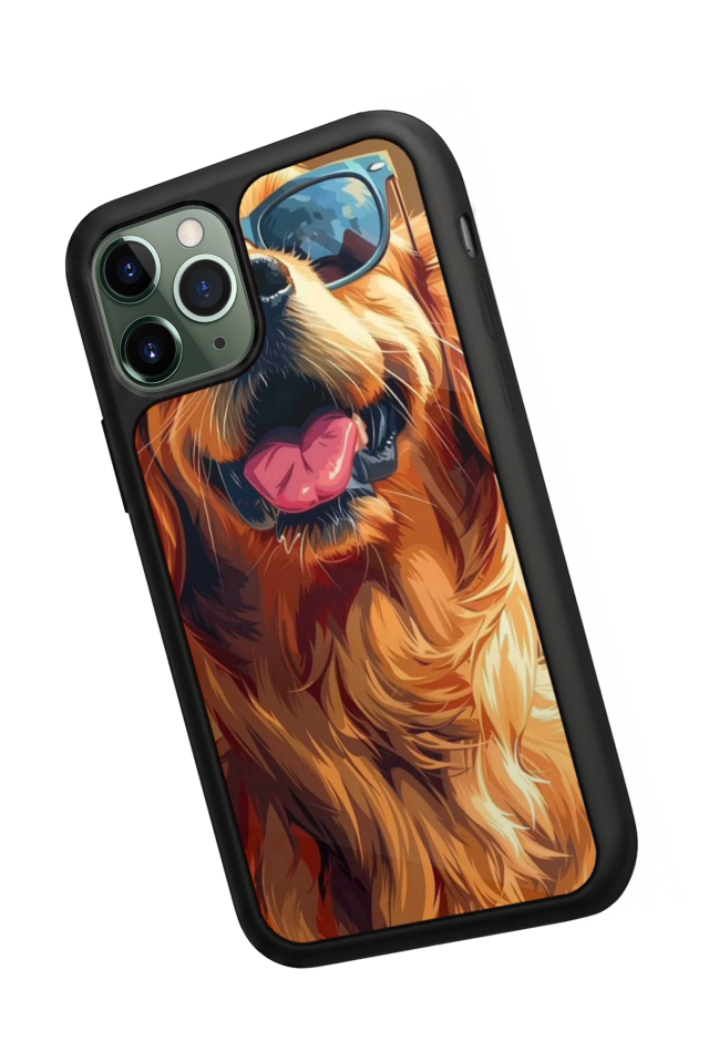 iPhone 11 Pro Max Uyumlu Golden Kopek Tasarımlı Glossy Premium Kılıf