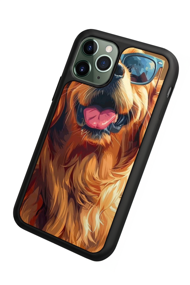 iPhone 11 Pro Max Uyumlu Golden Kopek Tasarımlı Glossy Premium Kılıf