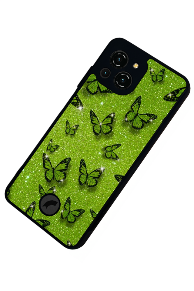 Reeder S23 Pro Max Uyumlu Kelebek Tasarımlı Glossy Premium Kılıf