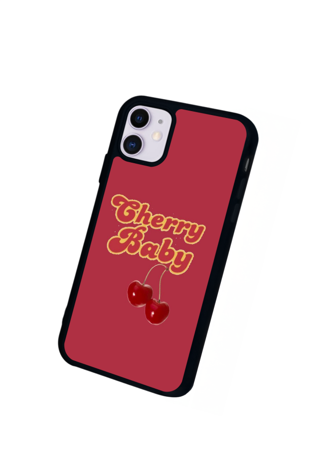iPhone 11 Uyumlu Kiraz Tasarımlı Glossy Premium Kılıf