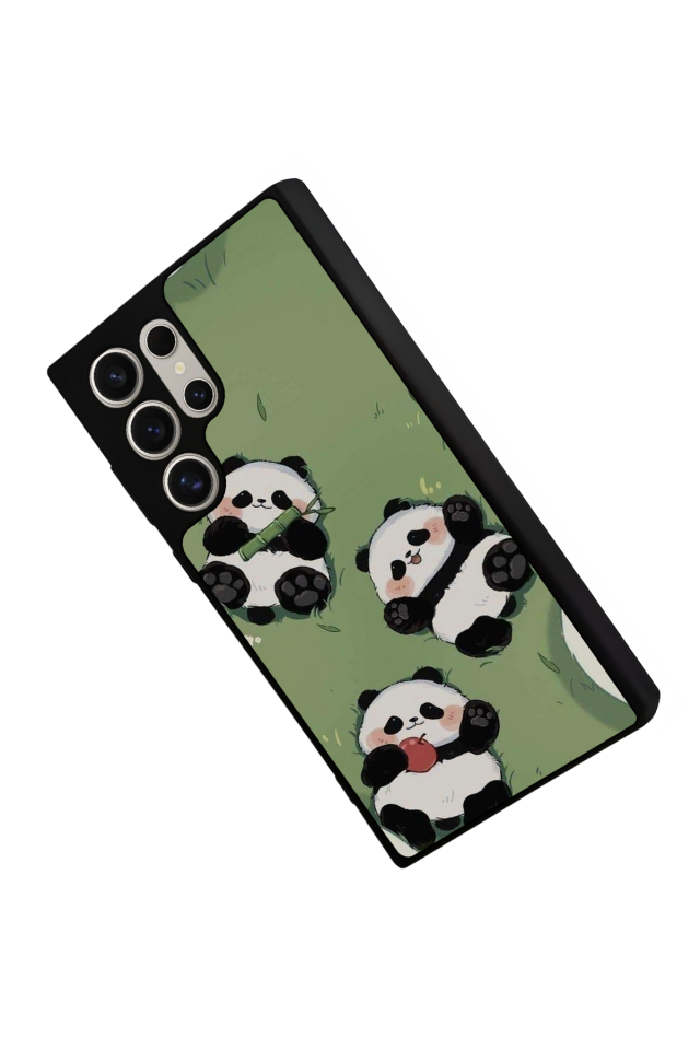 Samsung Galaxy S23 Ultra Uyumlu Panda Tasarımlı Glossy Premium Kılıf