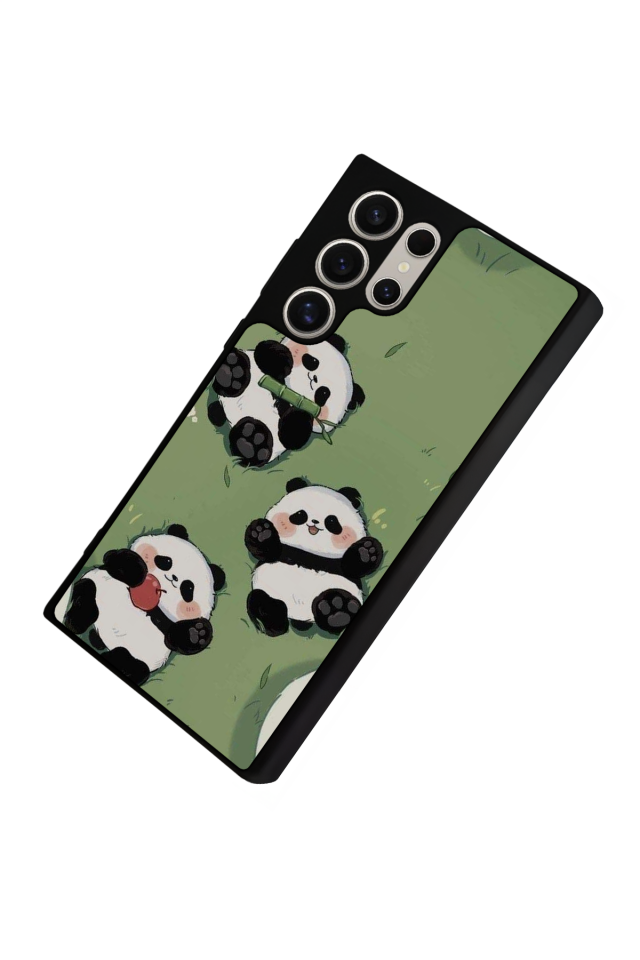 Samsung Galaxy S23 Ultra Uyumlu Panda Tasarımlı Glossy Premium Kılıf