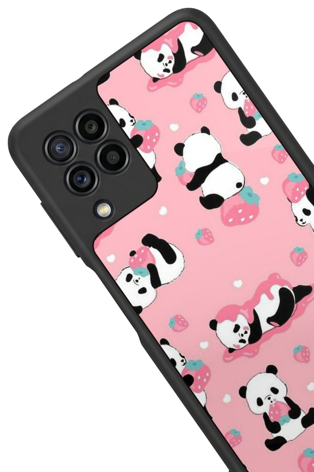 Samsung Galaxy M22 Uyumlu Panda Tasarımlı Glossy Premium Kılıf