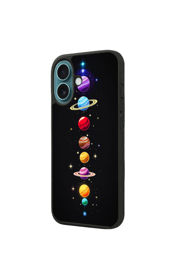 iPhone 16 Plus Uyumlu Uzay Tasarımlı Glossy Premium Kılıf