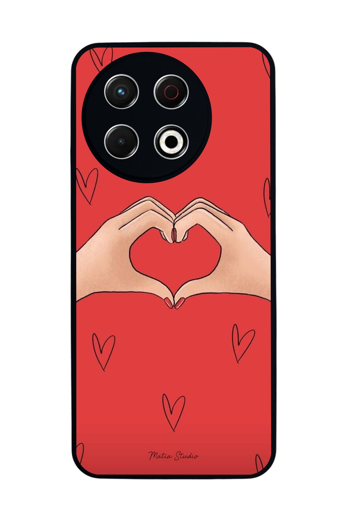 Tecno Spark 30 Pro Uyumlu Kalp Love Tasarımlı Glossy Premium Kılıf