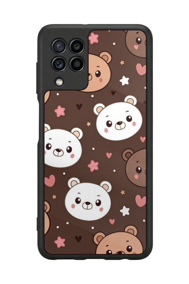 Samsung Galaxy M22 Uyumlu Ayı Tasarımlı Glossy Premium Kılıf