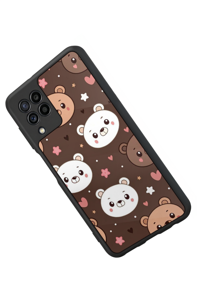 Samsung Galaxy M22 Uyumlu Ayı Tasarımlı Glossy Premium Kılıf