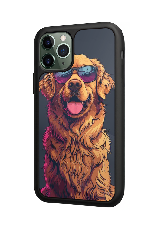 iPhone 11 Pro Max Uyumlu Golden Kopek Tasarımlı Glossy Premium Kılıf