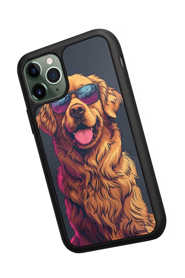 iPhone 11 Pro Max Uyumlu Golden Kopek Tasarımlı Glossy Premium Kılıf